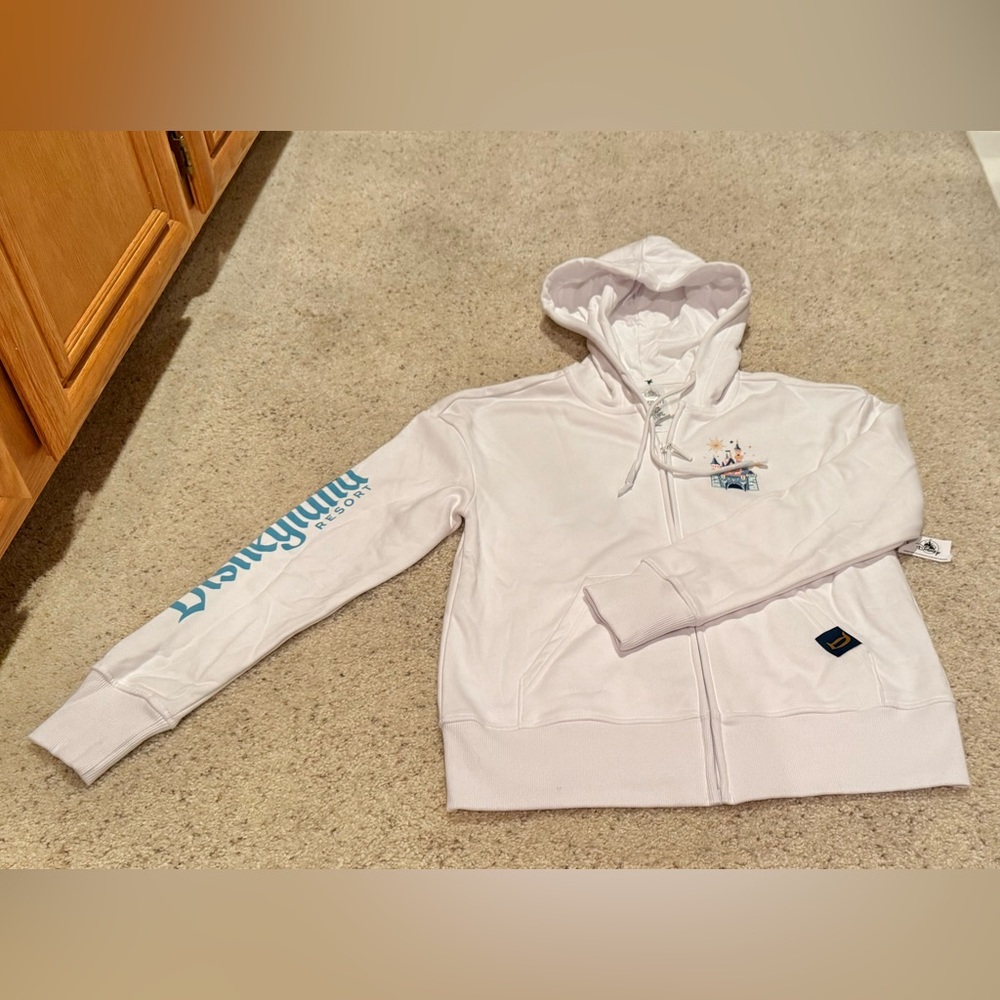 White Hoodie with Blue Accents